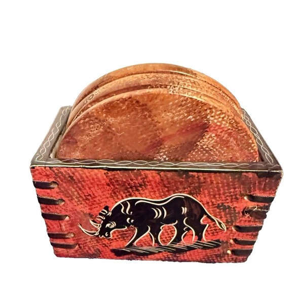 Soap Stone Coaster Set African Animals - Picture 4 of 11